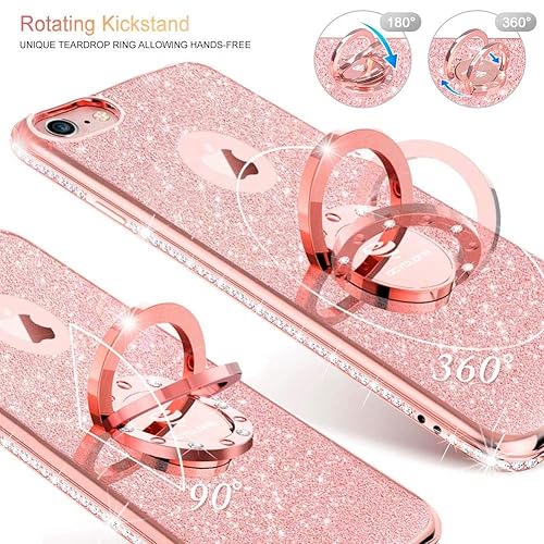 Iphone 6 6s Case Glitter Cute Phone Case Girls With Kickstand Bling Diamond Rhinestone Bumper Ring