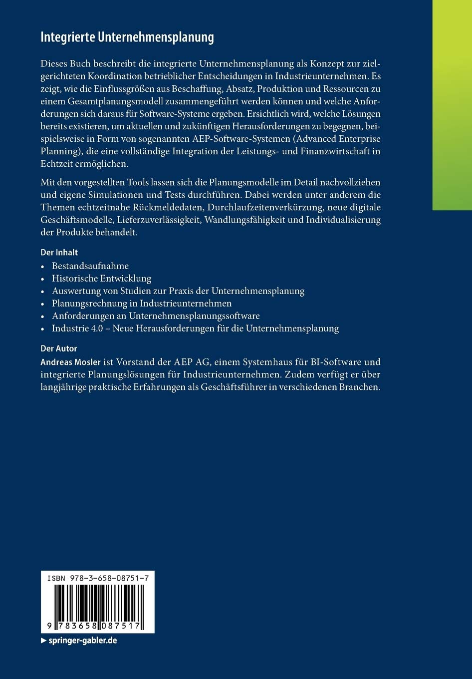 Integrierte Unternehmensplanung Anforderungen Losungen Und Echtzeitsimulation Im Rahmen Von Industrie 4 0 Amazon De Mosler Andreas Bucher