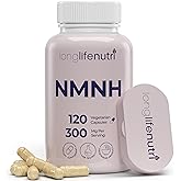 LongLifeNutri NMNH 300mg (Dihydronicotinamide Mononucleotide) - 120 Vegan Capsules, 2-Month Supply, NMN Alternative, NAD Supplement for Energy & Longevity, Lab Tested, Made in USA
