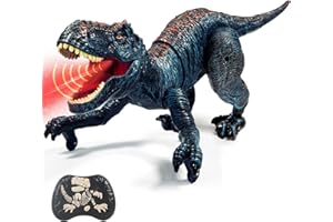 Sunrad Remote Control Dinosaur Toys for Kids 3-5 4-7 8-12 Year Old, Electronic RC Robot Dinosaur with Spray & Light & Roar, Realistic Walking T-Rex Toys Birthday Gifts for Boys Girls
