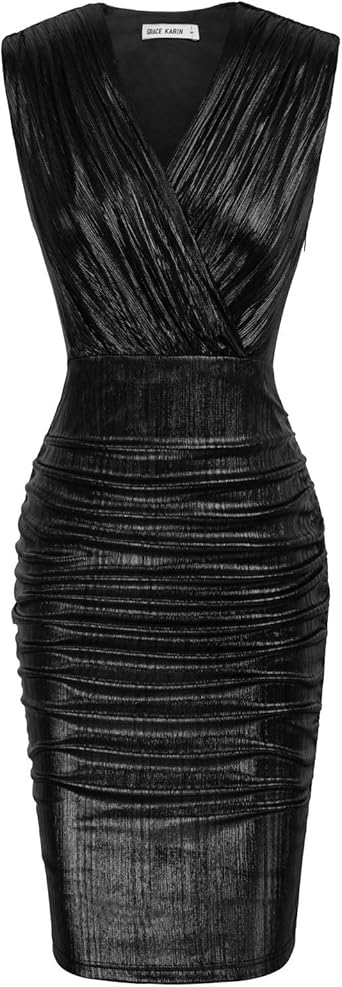 long sleeve deep v neck split ruched wrap bodycon dress cocktail dress