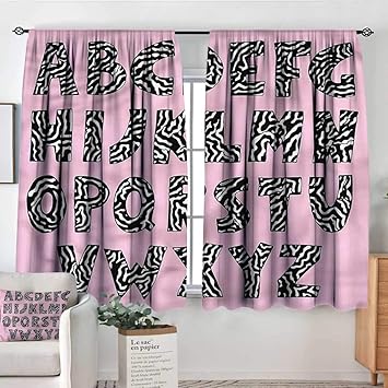 Amazon Com Pink Zebra Iving Room Curtains Funky Letters Trippy 52