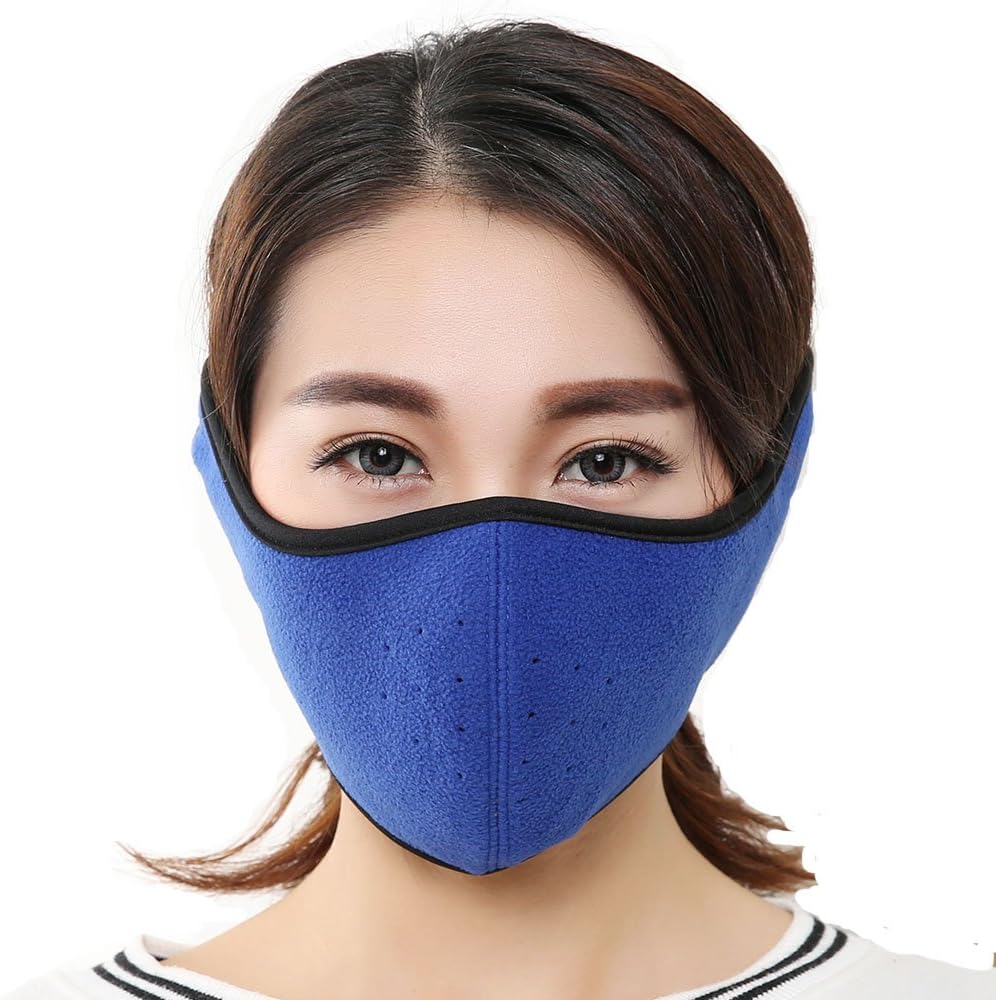 KAPOSEV Mouth Mask Warmer Cotton Fleece Mask Anti Dust Face Muffle Mask for Men Women Boy Kids,Full Ears Protection for Ski Bicycle Motorcycle