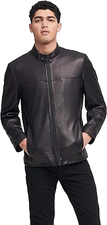 dkny black leather jacket