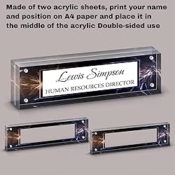 HETOOSHI Name Plate for Desk, Desk Double sided