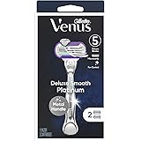 Venus Platinum Extra Smooth Metal Handle Women's Razor Handle plus 2 Blade Refills