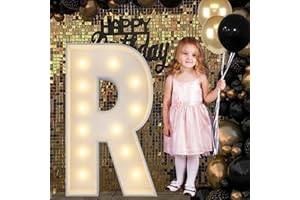 JoyBox Design 4FT Marquee Light Up Letters R, Big Marquee Letter for Baby Shower Birthday Engagement Wedding Marry Me Party Decor