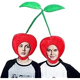 Warmtree Funny Cherry Hat Cute Hat Novelty Plush Hat Cherry Party Hat Dress Up Hat for Halloween Costume Cosplay Party, Pack of 2