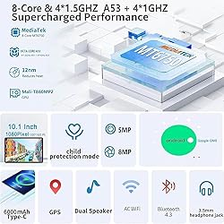 DUODUOGO Tablet 2 in 1, 10.1 inch Android