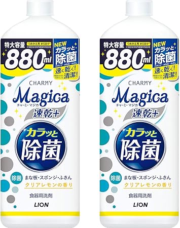Amazon まとめ買い 大容量 チャーミーマジカ 食器用洗剤 速乾 カラッと除菌 クリアレモンの香り 詰め替え 大型 0ml 2個 チャーミー マジカ Charmy Magica 食器用洗剤
