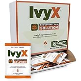 CoreTex Ivy X Pre-Contact Poison Ivy Wipes - Pack of 50 Single-Use Barrier Wipes to Help Prevent Itchy Rashes - Also Works on Poison Oak & Sumac Oils - Quick Dry & Chalk-Free Formula