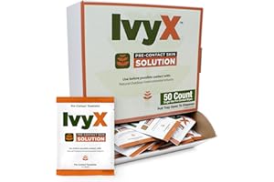 CoreTex Ivy X Pre-Contact Poison Ivy Wipes - Pack of 50 Single-Use Barrier Wipes to Help Prevent Itchy Rashes - Also Works on Poison Oak & Sumac Oils - Quick Dry & Chalk-Free Formula