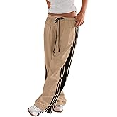 Womens Hudson Canyon Pants Side Striped Sweatpants Drawstring Waist High Rise Pant Trousers with Pockets