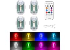4PCS Wireless LED Strobe Lights with Remote Control, 8 Colors USB Rechargeable Anti-Collision Warning Light, High Brightness 