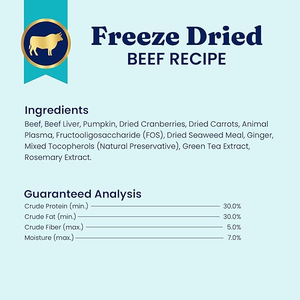 SOLID GOLD FREEZE DRIED DOG FOOD – W/REAL BEEF, PUMPKIN & SUPERFOODS – FREEZE DRIED RAW DOG FOOD TOPPERS FOR PICKY EATERS TO SERVE AS A NUTRIENT-DENSE MEAL TOPPER OR HIGH PROTEIN TREATS – 1.5OZ