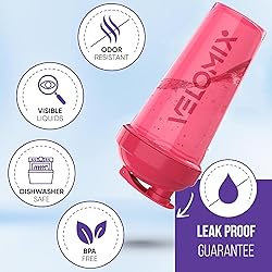 VELOMIX -2 Pack- 28 oz Protein Shaker Bottles for