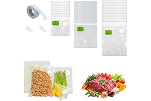 Reusable Vacuum Sealer Bags with Air Valve, BPA-Free Vacuum Food Storage Bags, Double Zipper Seal, Freezer & Microwave Safe f