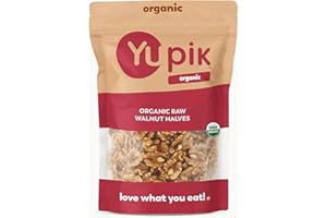 Yupik Organic Raw California Walnuts, Halves, 2.2 lb (35.2 oz), Kosher, Gluten-Free, Non-GMO, Vegan, Half Nuts, Unsalted, Unroasted, Source of Omegas, Healthy Snacks, Ideal for Baking & Cooking
