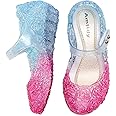 Amtidy Flats Mary Jane Dance Party Cosplay Shoes, Snow Queen Princess Birthday Sandals for Little Girls, Toddler