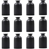 Black Bud Vases Set of 12 - Mini Black Ceramic Vase for Flowers, Small Modern Bud Vase for Table Decor, Boho Centerpiece for Home Decor, Centerpieces in Bulk for Wedding, Table, Party Decor