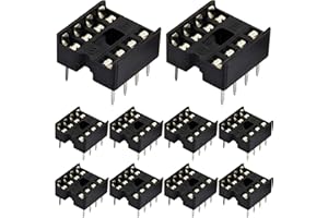 naughtystarts 8 PIN DIP 8 IC Socket Adaptor Solder Type IC Connector (Pack of 10pcs)