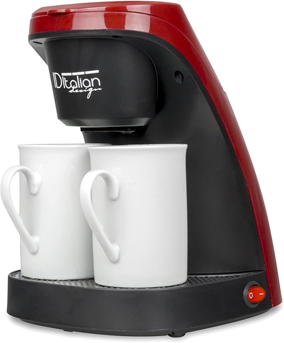 ID Italian IDECUCOF02 Cafetera Independiente, 0,24 L, De café molido, 450  W, Negro, Rojo Hogar y cocina Pequeño electrodoméstico