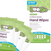 Boogie Antibacterial Hand Wipes - 100 Count | Hypoallergenic &amp; Alcohol-Free, Travel and Diaper Bag Essential