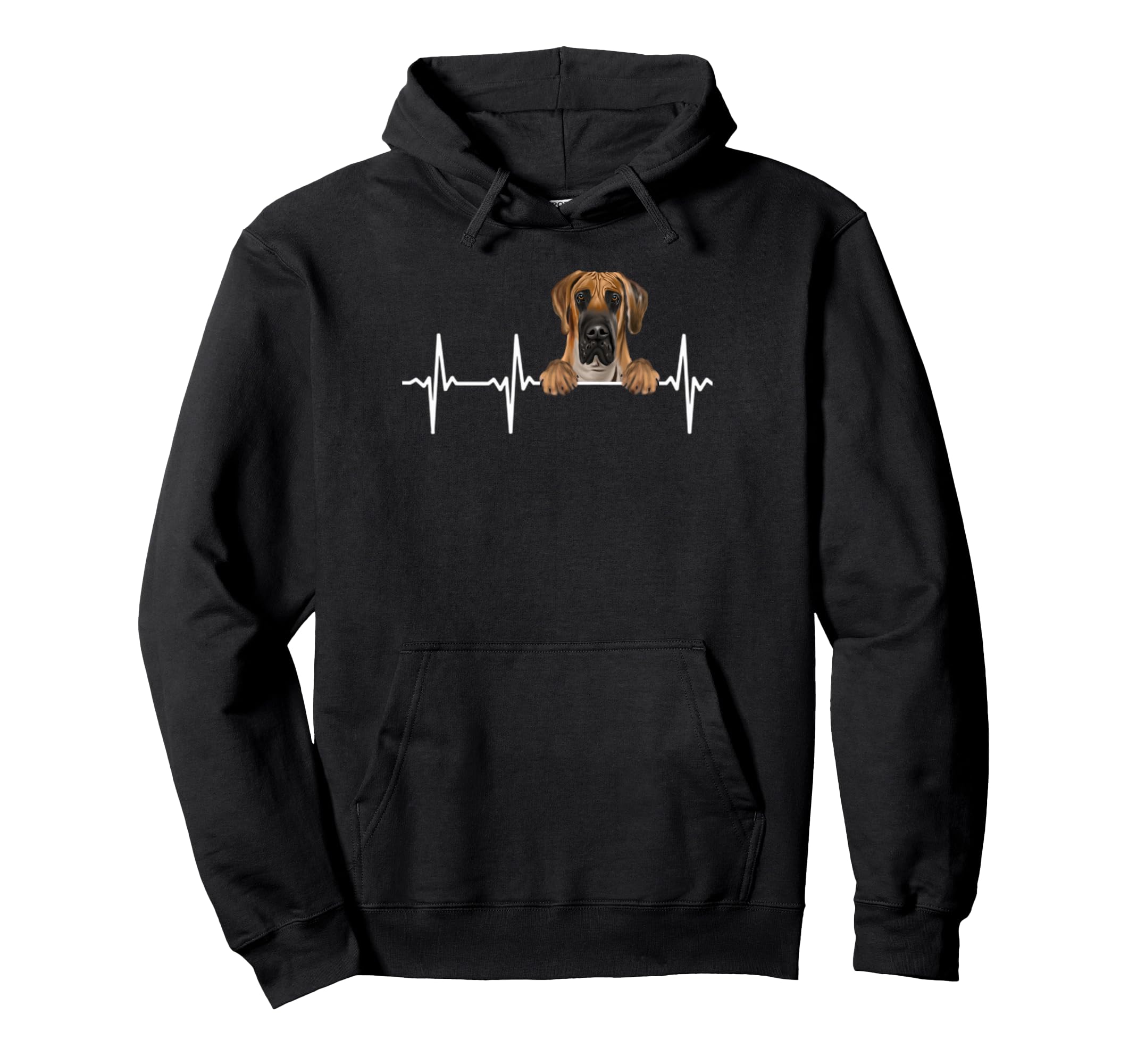 Funny Dog Heartbeat For Brown Great Dane Lovers Pullover Hoodie