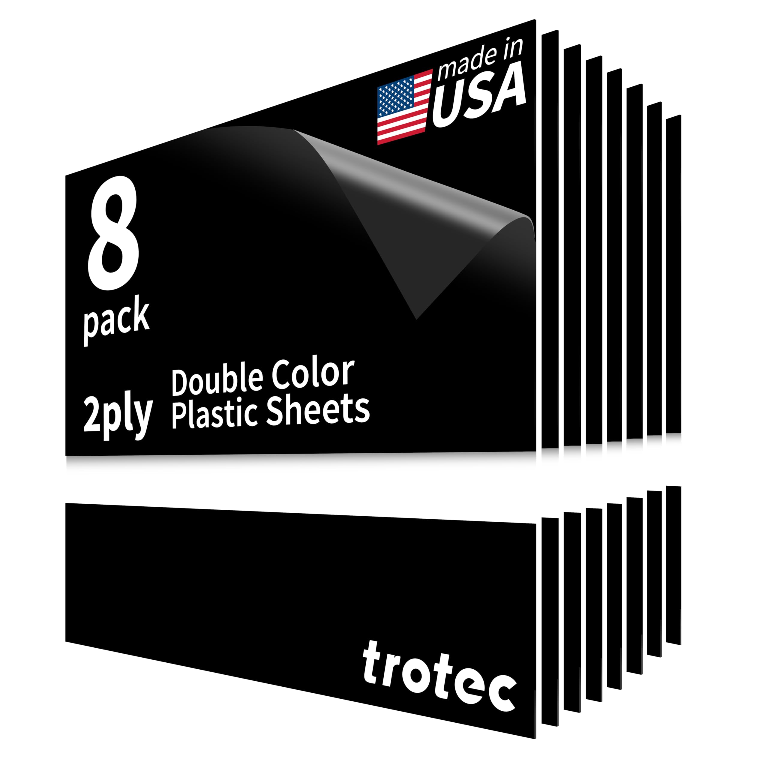 Trotec TroLase | 12"x12"x1/16", 8 Pcs | Black/White