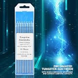 Vikye 10Pcs Zirconiated Tungsten Electrodes WZ8 White Tip for AC TIG Welding view 5