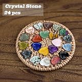 DALAETUS 24pcs Healing Crystal Heart Stones Natural Gemstones For Love Stress view 8