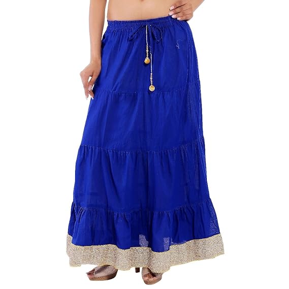 Women's A-Line Skirt (SKT365_Blue_Free Size)