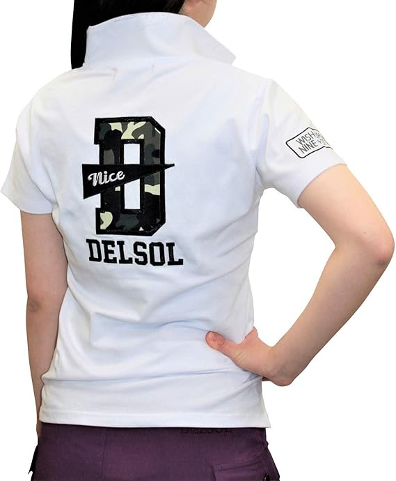 Amazon 7590 Wh L カモフラ柄dポロシャツ ホワイト L 大きいサイズ コットン 半袖 ポロシャツ 鹿の子ポロシャツ ストレッチ デルソル ゴルフ ゴルフウェア レディース ゴルフシャツ 通販