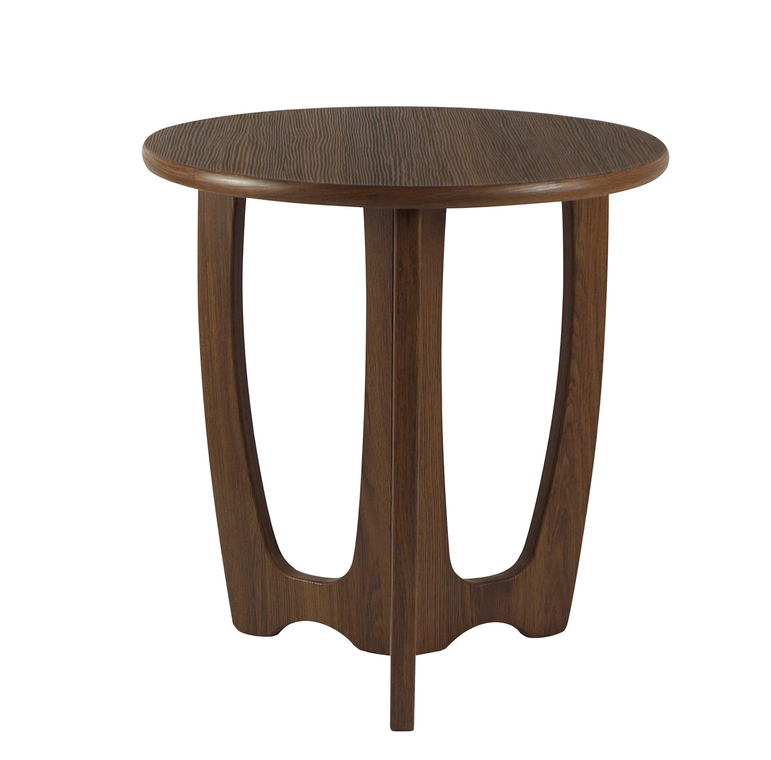 FINECASA Round End Table Small Rustic Side Table