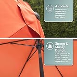 VonHaus Parasol 2M Burnt Orange with Hand Crank Tilt UV30+ Protection view 5