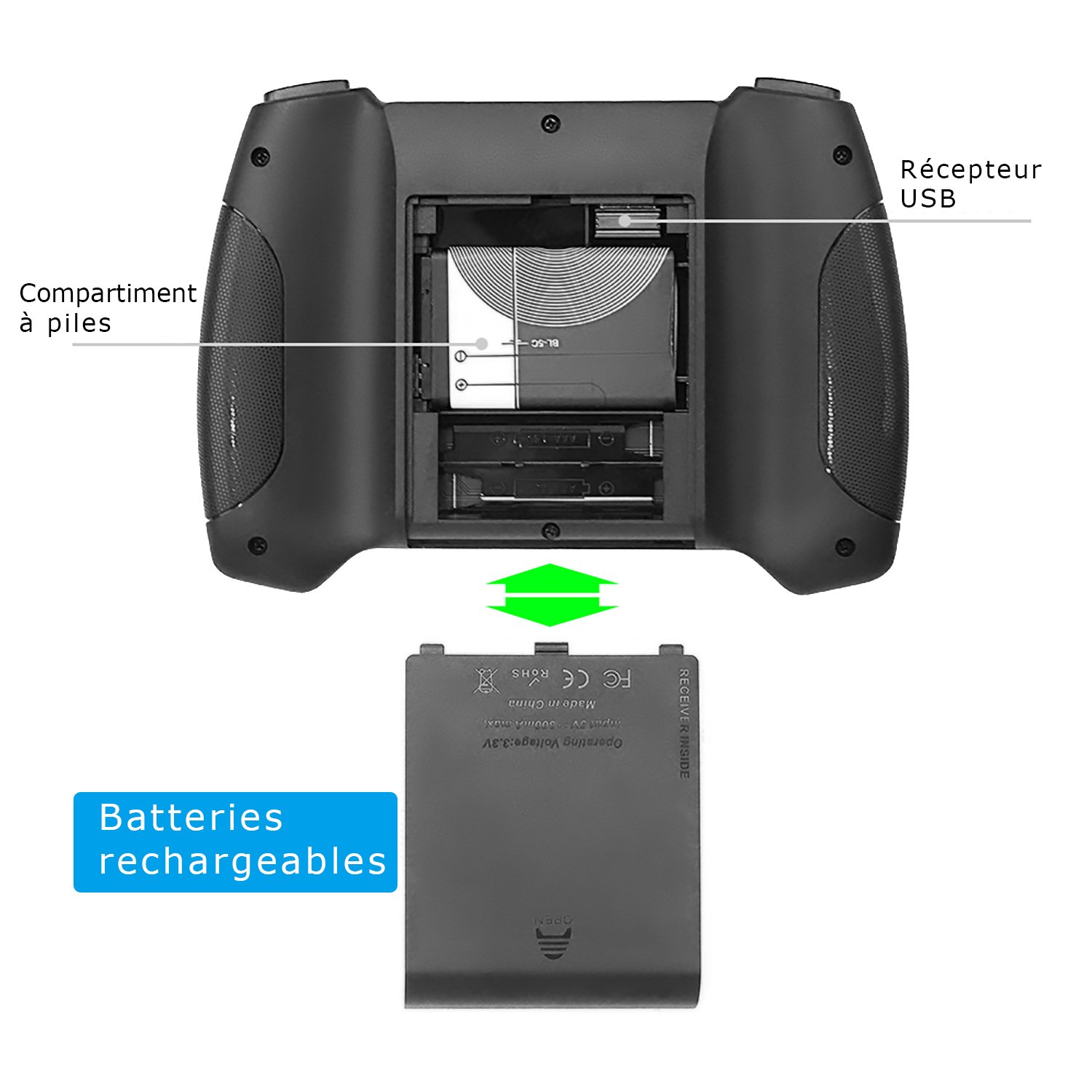 ANEWKODI QWERTY Mini Clavier Rétro-éclairé Sans fil, 2.4GHz Mini Clavier de Souris Combo, Mini Clavier Wireless Télécommande pour Téléviseur intelligent,HTPC,IPTV, Téléviseur Android, XBOX360, PS3, PC