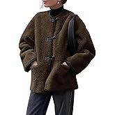 Cicy Bell Womens Faux Fur Jacket Fuzzy Coat Long Sleeve Button Front Warm Winter Outerwear with Pockets