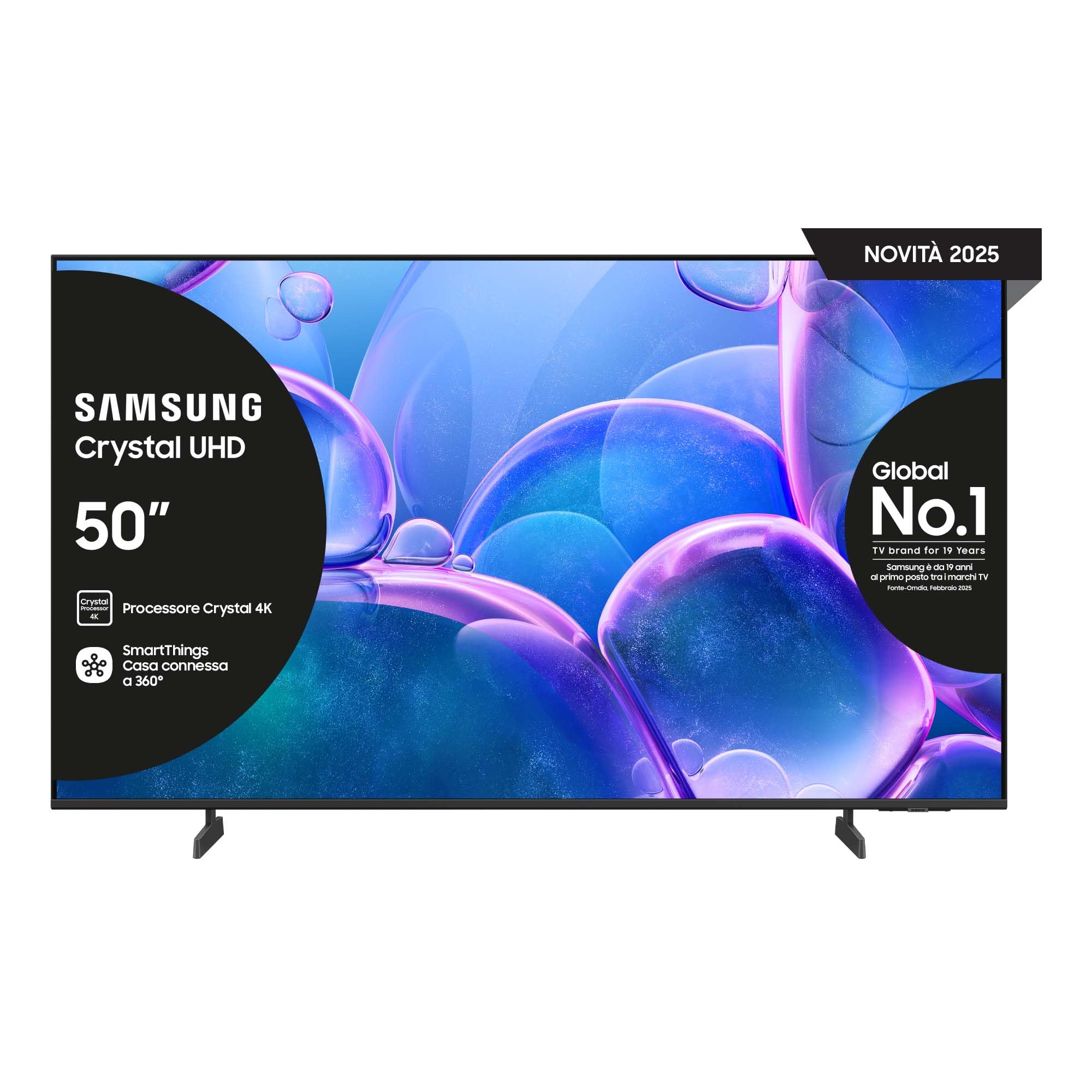 Samsung Crystal UHD 4K Smart TV 50'' UE50U7000FUXZT, Crystal 4K Processor, HDR, Smart Experience, OTS Lite & Adaptive Sound, Metal Stream Design, 2025
