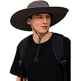 Pristis Wide Brim Fishing Hat, UPF 50++ Safari Sun Hat for Men Women, UV Protection Outdoor Foldable Breathable Boonie Hat