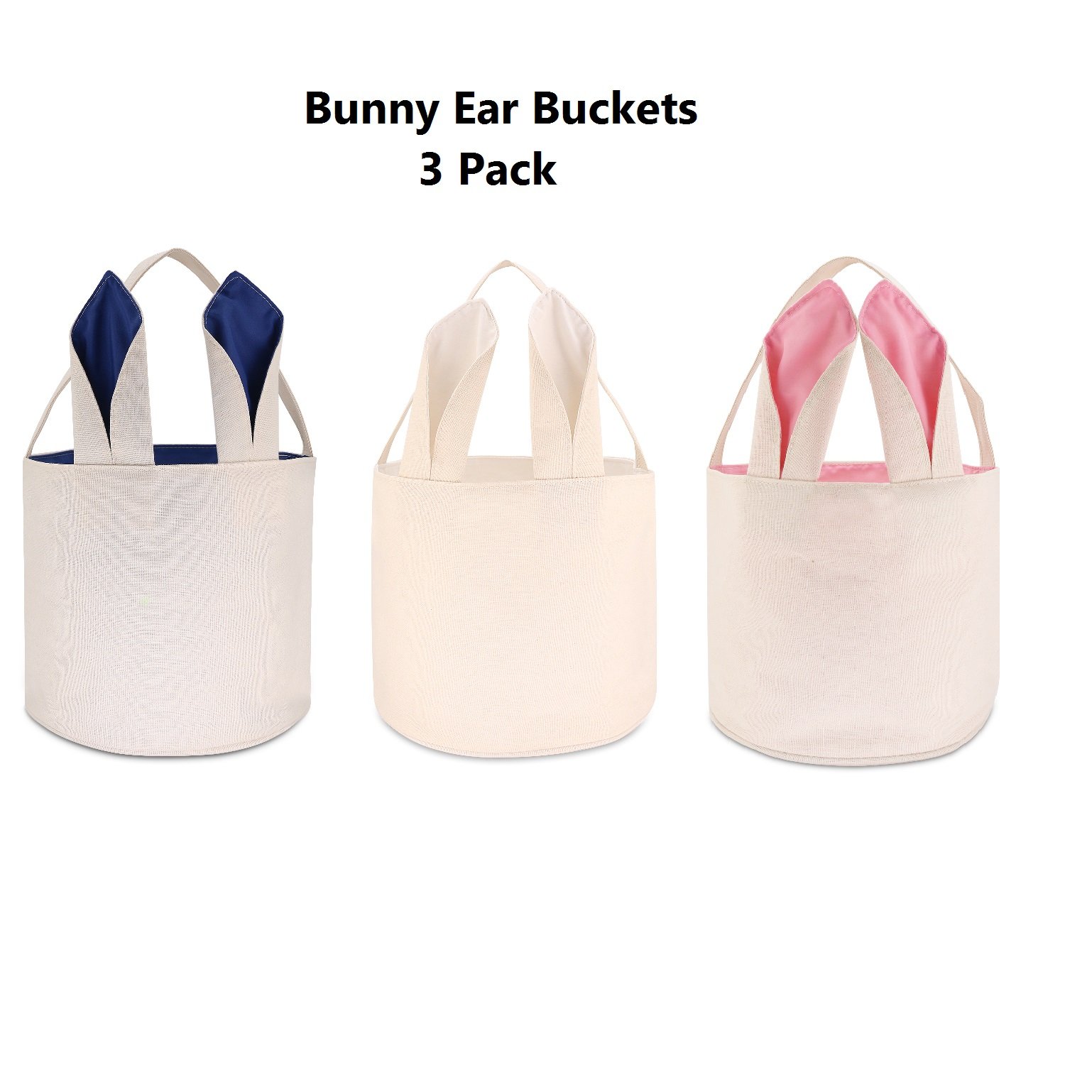 海外最新 Hoople Bunny Earsバッグfor Easter Eggs Hunts Bunny Earsトートバッグeaster Bunnyバスケットバケット B079zc3bny 3 Pack Bucket 3 Pack Bucket Vasleague Com