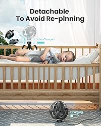 Gaiatop Mini Portable Stroller Fan, Battery