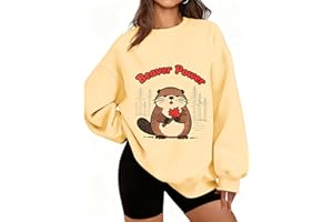 DISLANBO Canadian Graphic Sweatshirt Unisex Crewneck Lightweight Fleece Beaver Maple Leaf Beaver Hockey Rockies