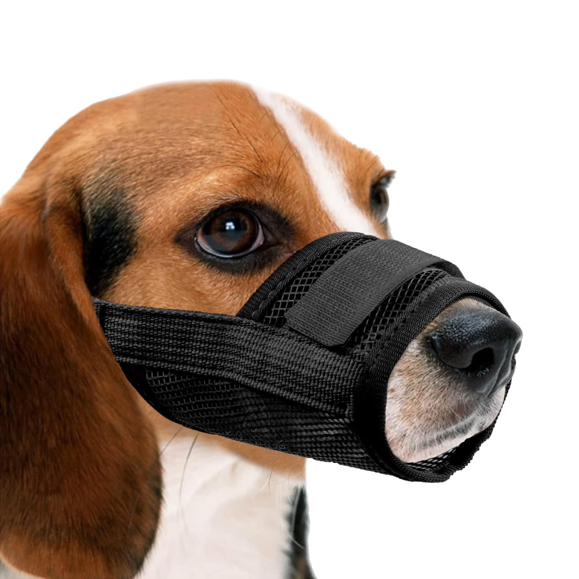 YAODHAOD Nylon Mesh Breathable Dog Mouth Cover, Quick Fit Dog Muzzle with Adjustable Straps，Pet Mouth Cover, to Prevent Biting and Screaming to Prevent Accidental Eating (XL, black)