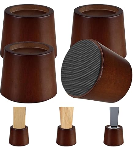 Tappered Bed Riser Sofa Couch Risers Wooden Furniture Risers 3 Inch Tapered Bed Risers Set ...