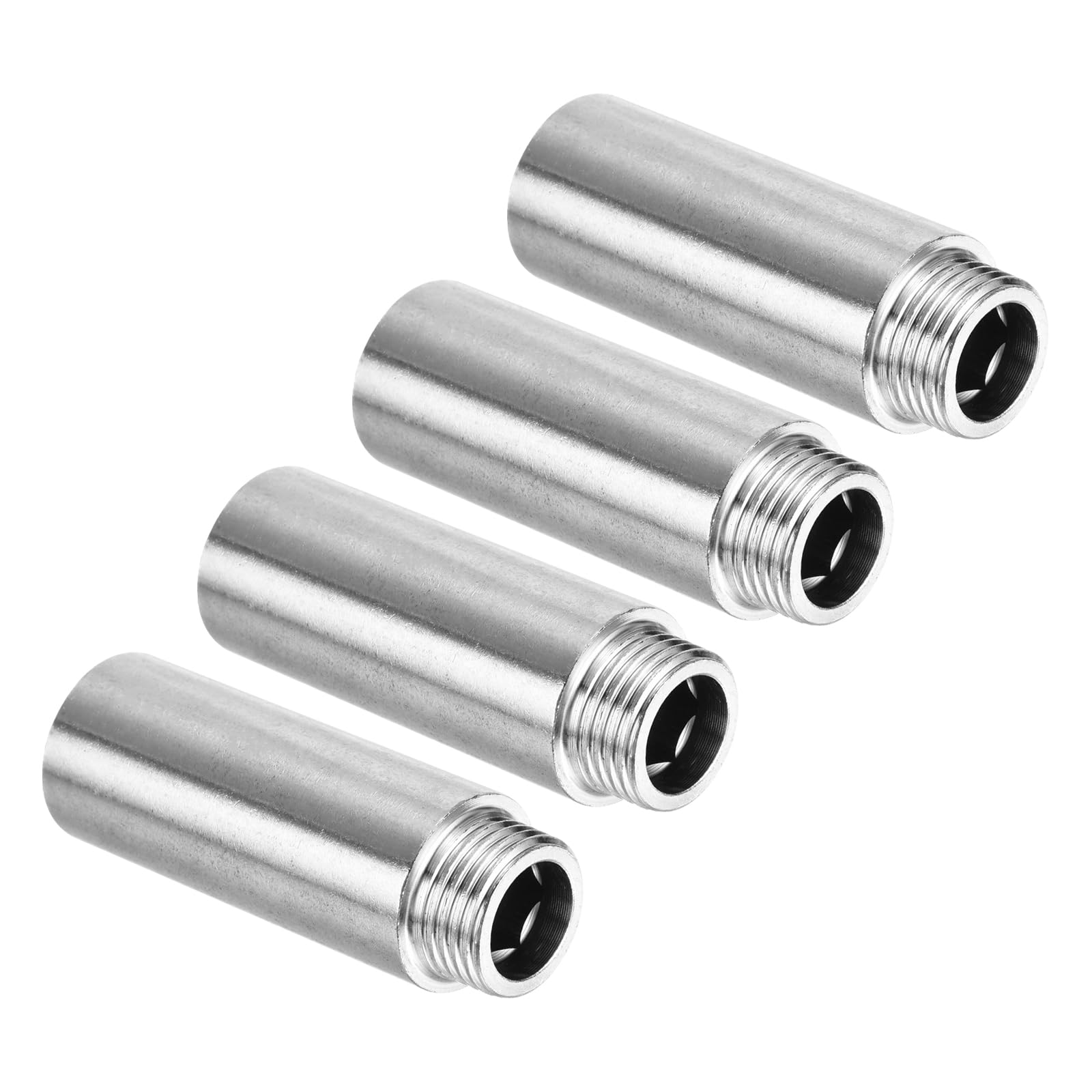 PATIKIL Shower Head Extension Arm, 4 Pack 201 Stainless Steel G1/2 Male to Female Thread 70mm Length Pipe Fitting Shower Head Extender
