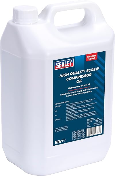 Sealey SCPO5 Screw Compressor Oil 5L ISO 46 Mineral Oil for Screw Compressors