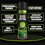 Autotek Gloss Black Wheel Spray Paint 500ml Tough Durable Finish Acrylic Fast view 3
