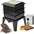 Worm Factory® Basic 3 Tray Black Worm Composter – US Made, Fully Assembled System for Home Food Waste Recycling – Includes Accessories for Odor-Free Vermicomposting – Durable, Space-Efficient Design.