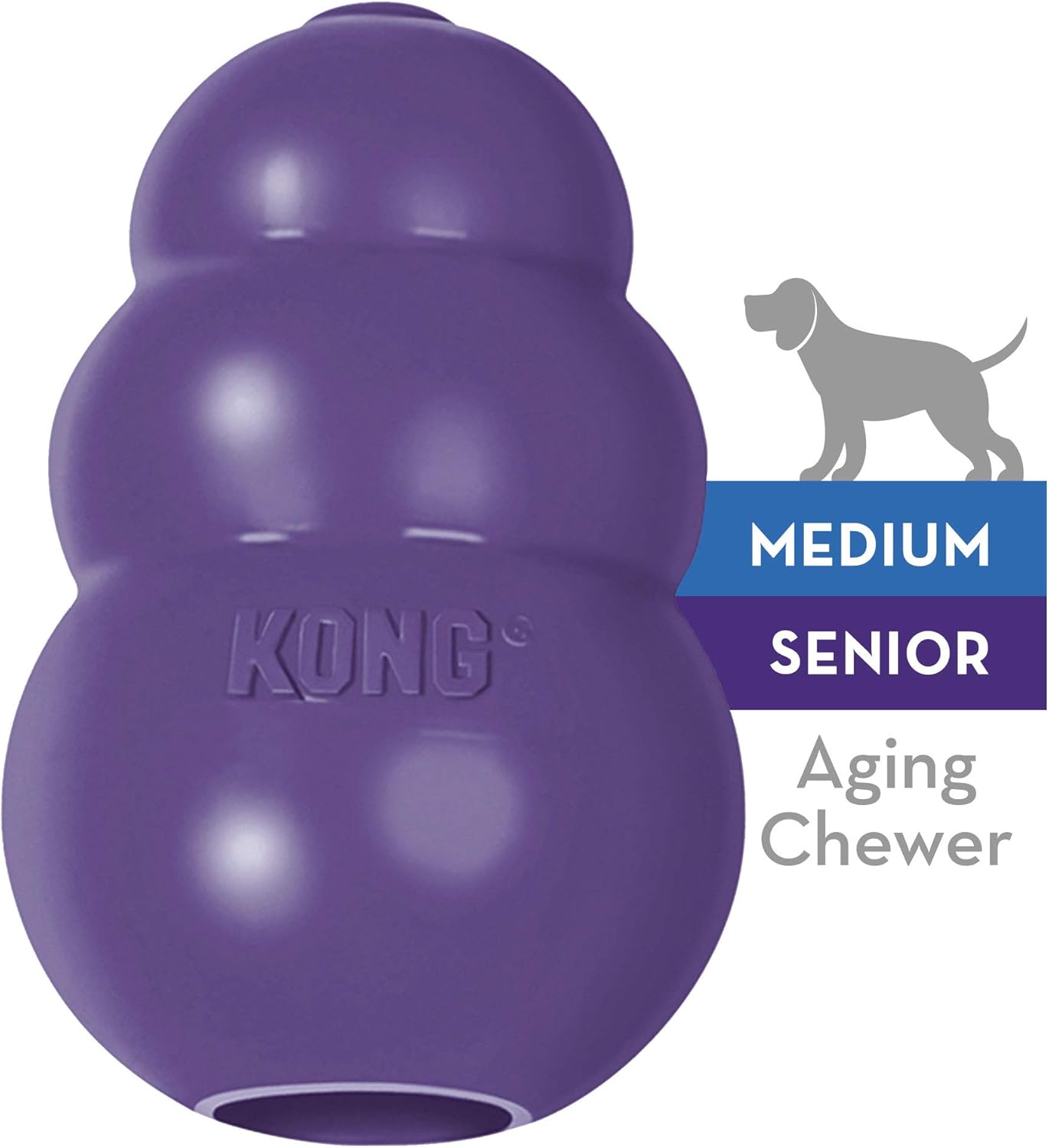 KONG Senior Dog Toy Gentle Natural Rubber Fun to Chew, Chase and