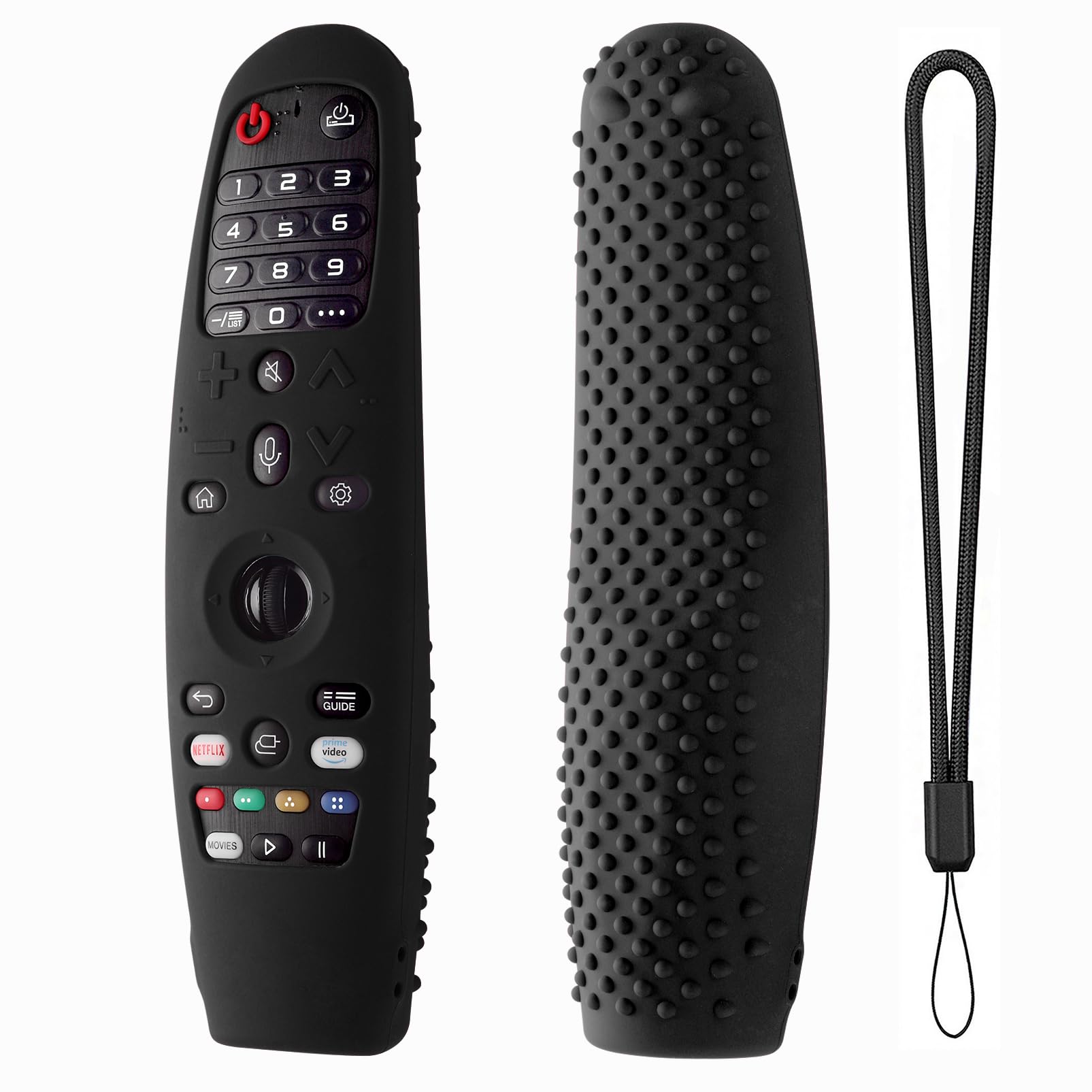 Hi Color Silicone Cover for LG AN-MR600 LG AN-MR650 AN-MR20GA AN-MR19BA Remote Control Silicone Protective Case Cover Shockproof Anti Slip Protector for LG Smart TV Remote(Black)